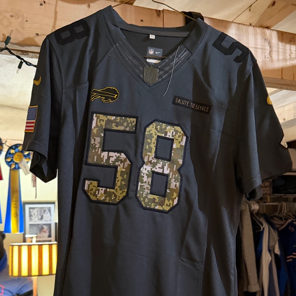 Women’s Buffalo Nike  Gray Camo Number Jersey